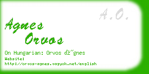 agnes orvos business card